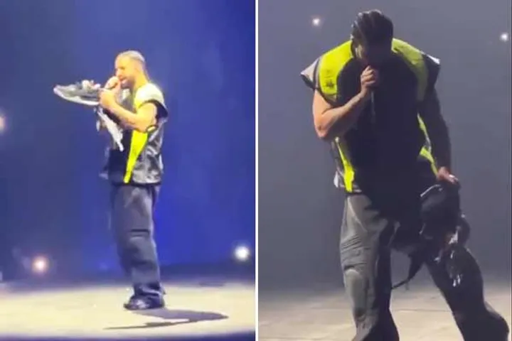 Canadian Rapper Drake gets bombarded with intimate wear, shoe and cap during Detroit concert
